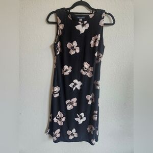 Tommy Hilfiger Black and Pink Floral Midi Dress